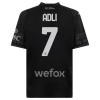 Koszulka AC Milan Yacine Adli 7 Czwarty 2023-24 Czarny Koszulki Piłkarskie Krótki Rękaw
